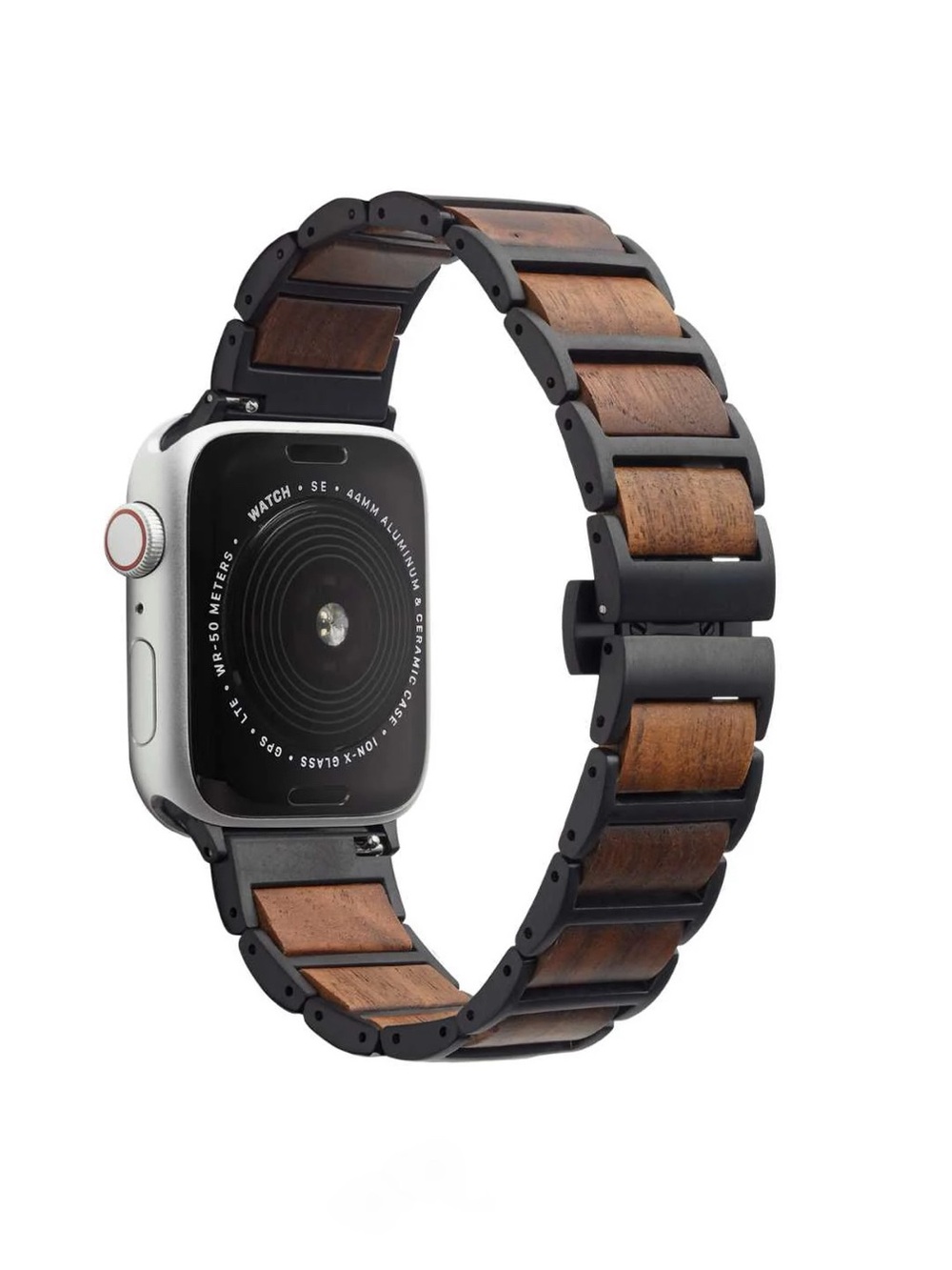Solace Ridge Band Silver Stainless Steel for Apple Watches Walnut